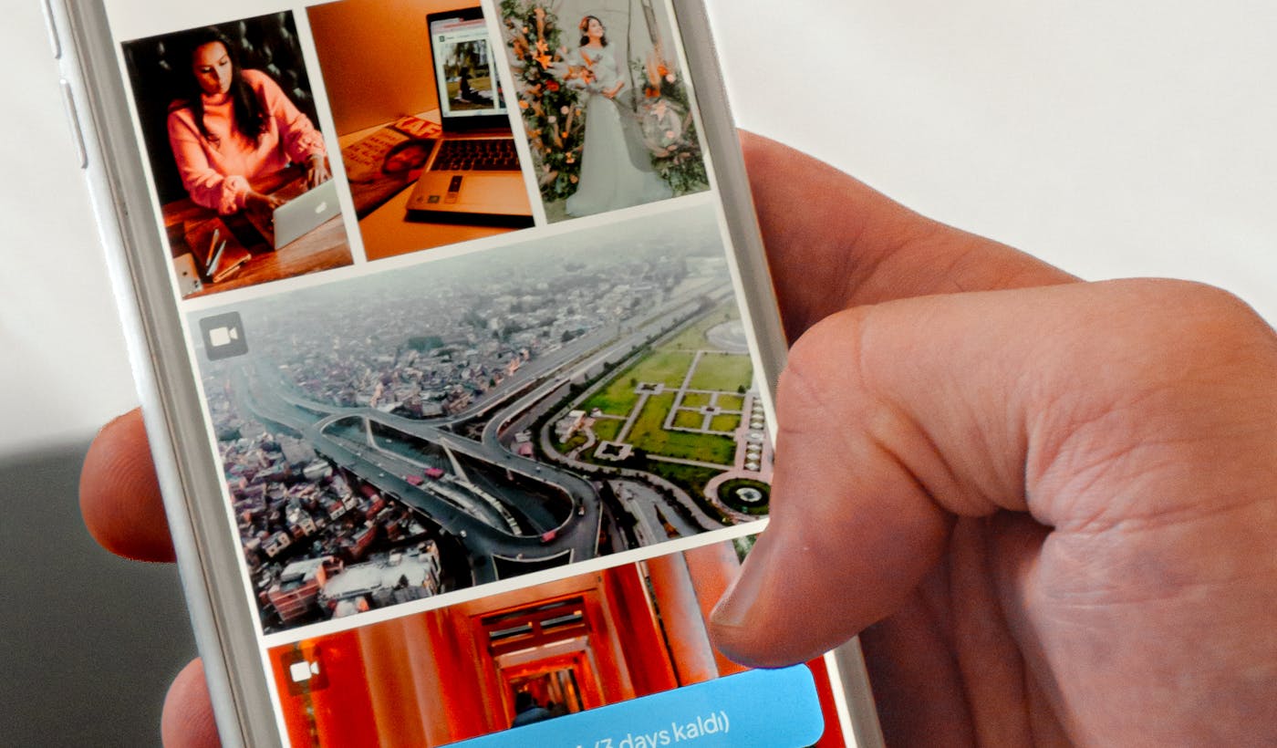 Hand browsing a website on a smartphone representing mobile Core Web Vitals